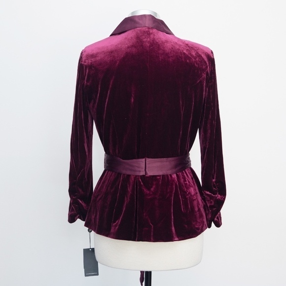 Adrianna Papell. Velvet Satin Lapel Tuxedo Jacket. - Picture 2 of 12